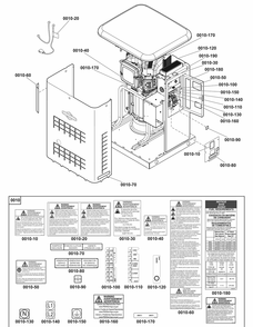 Decals Group Diagram and Parts List for 040628-01  Briggs and Stratton Generator